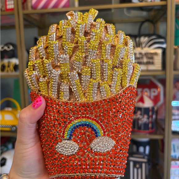 Colorful Rhinestone French Fry Clutch - Picture 2 of 3